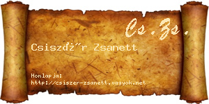 Csiszér Zsanett névjegykártya