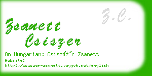 zsanett csiszer business card
